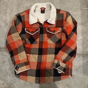 Nike Kids Plaid Jacket - Red, Black, Tan